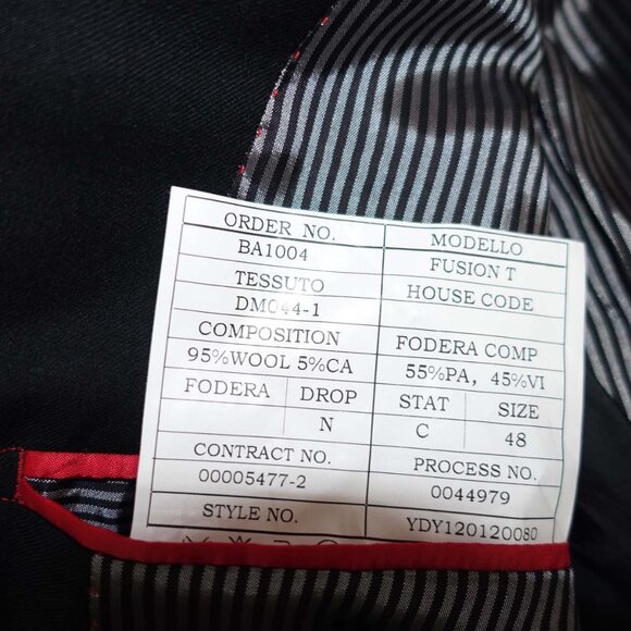 Bartorelli Napoli Men's Suit Jacket Size 38 Short Black 2 Button Wool Cashmere - Picture 8 of 9